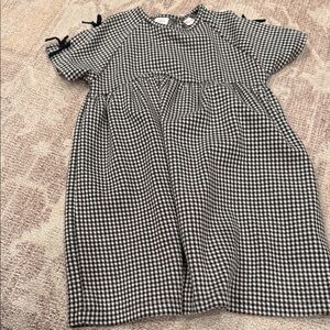 Zara Kids Black and White Gingham Dress